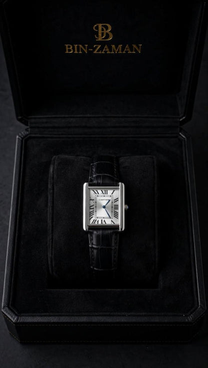 Bin-Zaman "Tank" Vintage Edition – Classic Rectangular Leather Watch
