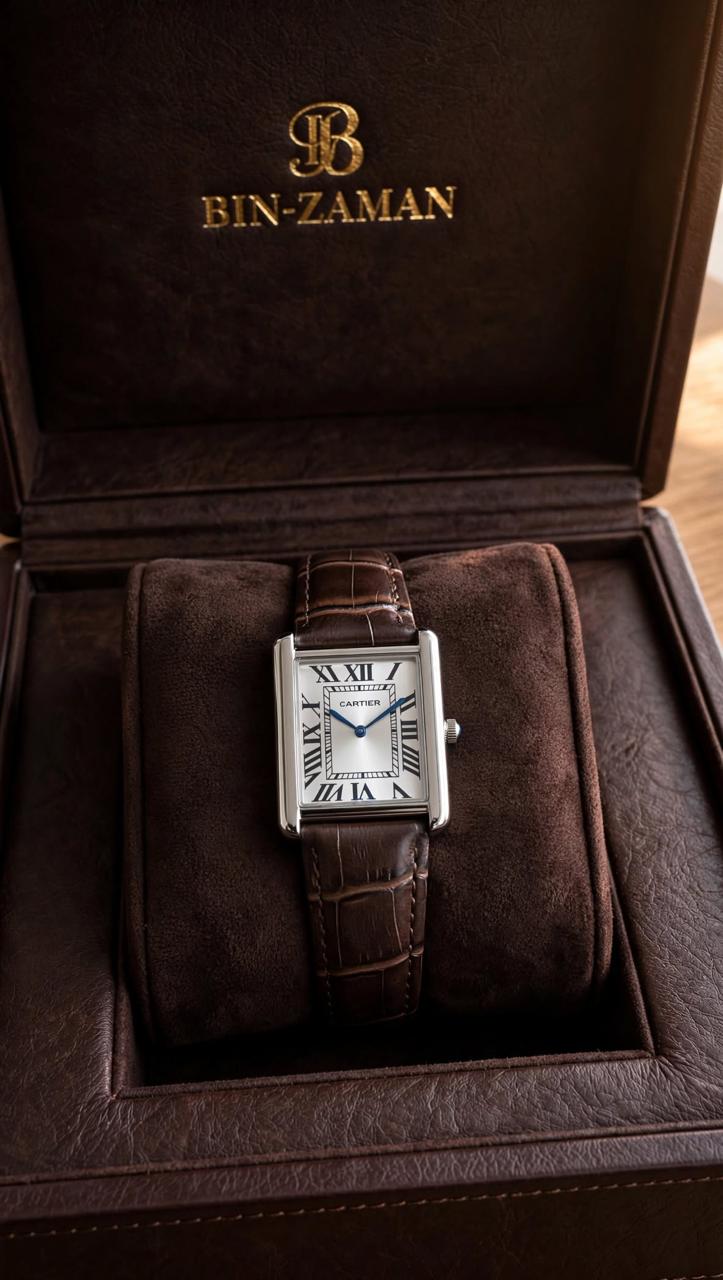 Bin-Zaman "Tank" Vintage Edition – Classic Rectangular Leather Watch