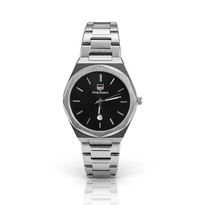 BIN ZAMAN True Worth – Sleek Black Dial Octagonal Luxury Watch for Men