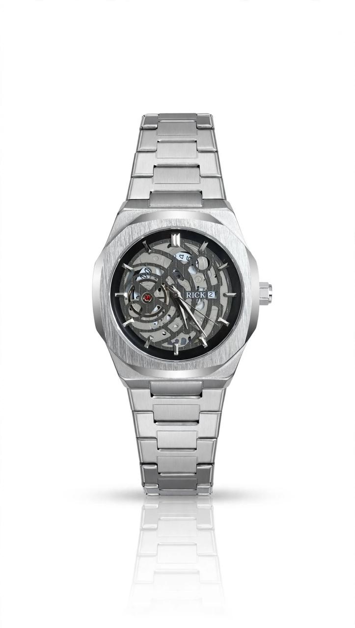RICK 2 Skeleton Edition – Luxury Silver Mechanical Style Watch for Men